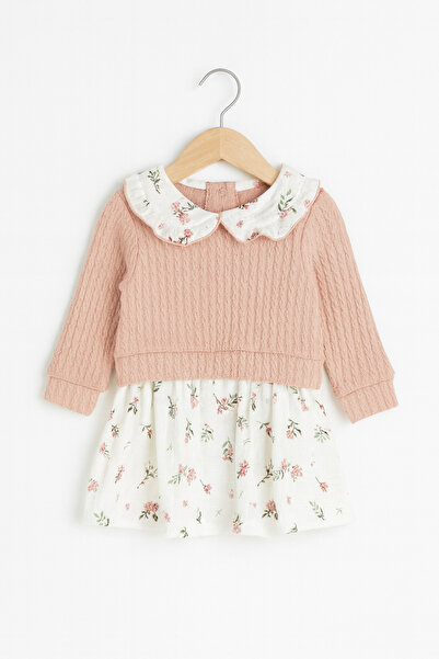 Carmin Baby Floral Patterned Crew Neck Baby Girl Dress