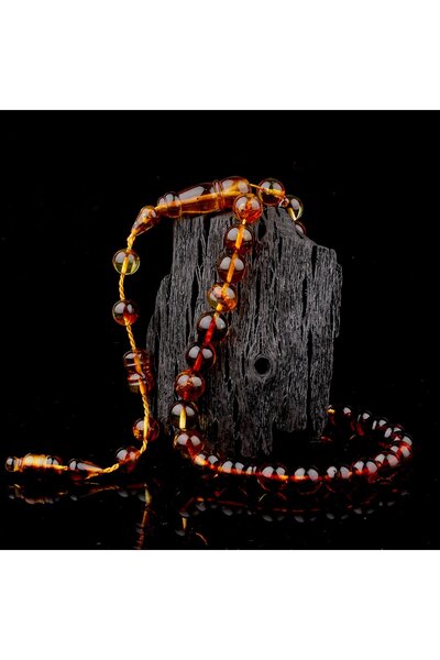 Tesbihsepetim سبحة من الكهرمان الأحفوري بنظام القطع الكروي