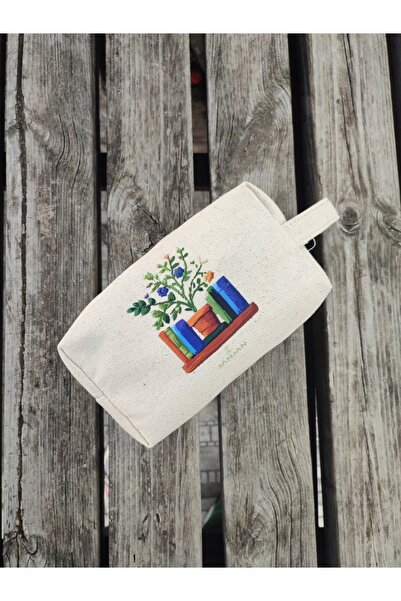 JANJAN Large Natural Makeup Bag, Organizer Bag, Organizer, Cosmetic Carrying Case,