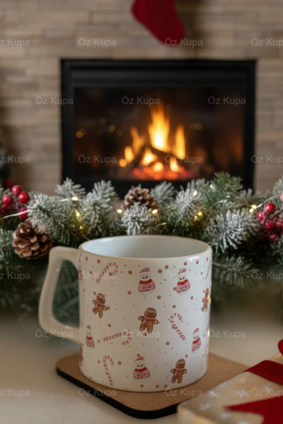 Öz Kupa Yılbaşı Ağacı, Kurabiye, Kardan Adam Desenli, Yeni Yıl & Özel Gün Hed...