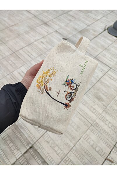 JANJAN Large Natural Makeup Bag, Organizer Bag, Organizer, Cosmetic Carrying Case,