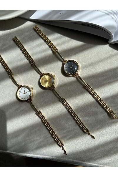 MERW Vanetta Model Gold Black Color Vintage Series Metal Cord Women Wristwatch