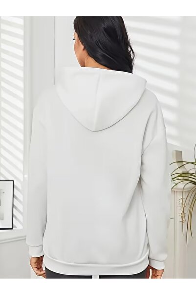 LAYORA Cartoon Cats Printed Kangaroo Pocket Hooded Sweatshirt,