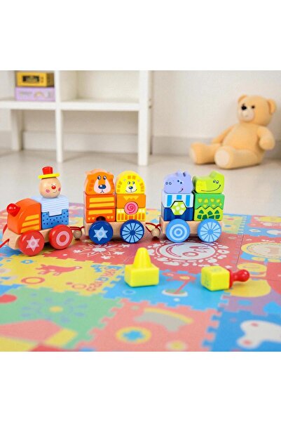 OEM Wooden train with animals with pull string - educational toy for children 3+