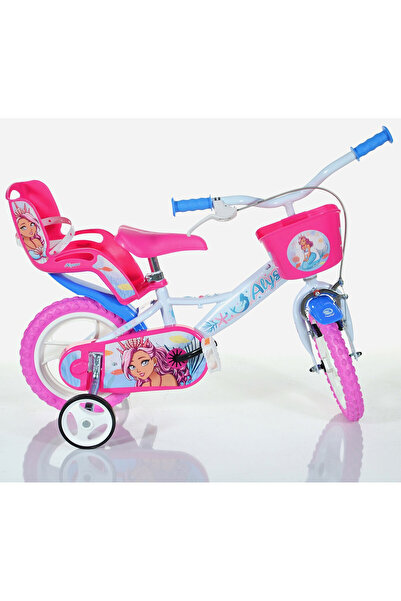 Dino Bikes Bicicletă pentru copii Alyssa DB-124RL-ALS Dino Bikes, 12 inch – Alb și roz