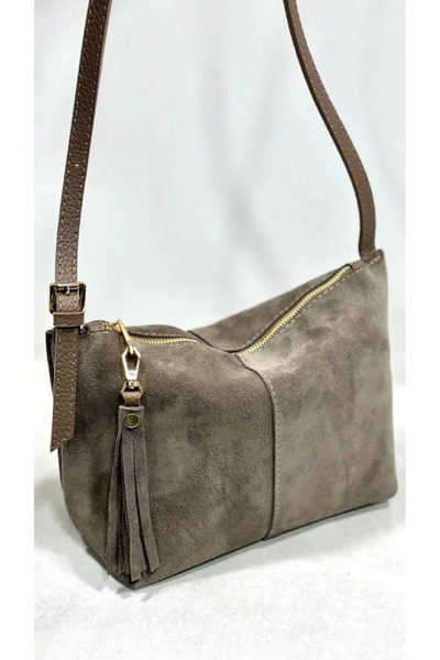 çkn sedat çakan çanta & fular & aksesuar Genuine Suede Leather Women's Shoulder Bag