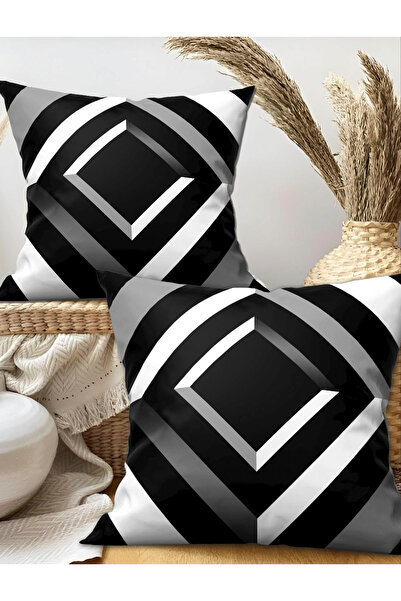 Ardizayn Bohemian - Velvet Fabric (Gray) 2-Piece Throw Pillow Cover 43X43Cm - Double-Sided Printing