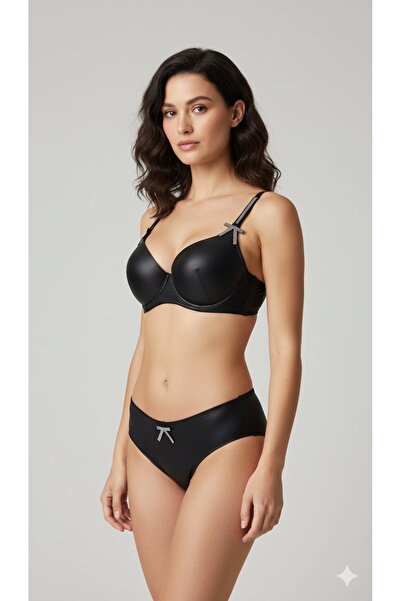VİP SECRET Supported Leather Bra Set