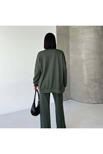 Tarzımızbir Zippered Modal Fabric Top and Bottom Hijab Tracksuit Set