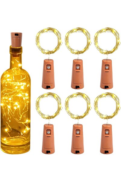 Hediye Rüzgarı Mantar Tıpa Peri LED Şişe Işığı – Romantik ve Dekoratif LED - Yılbaşı Masa Süsleme (2 ADET)