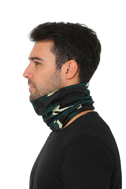 İnDerin Bandana pătrată cu model de camuflaj din bumbac unisex