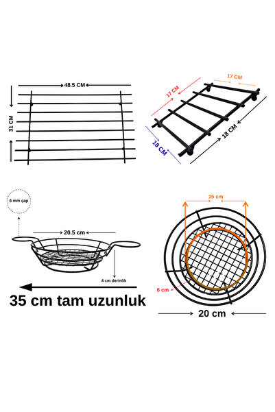 TEKMARKED 4-Piece Metal Presentation and Ni̇hale Set – Large Ni̇hale, Presentation Plate with Sauce Bowl, Bread-And-Food Basket, Small Ni̇hale