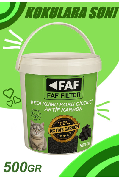 FAF FİLTRE Kedi Kumu Koku Giderici 500 Gr Aktif Karbon Koku Giderici