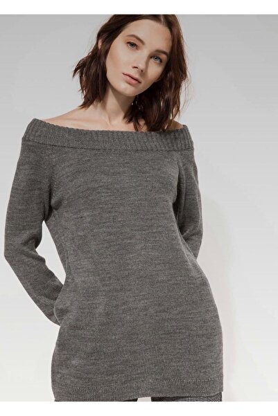 Atelier by Ece Madonna Boat Neck Beard Soft Black Sweater