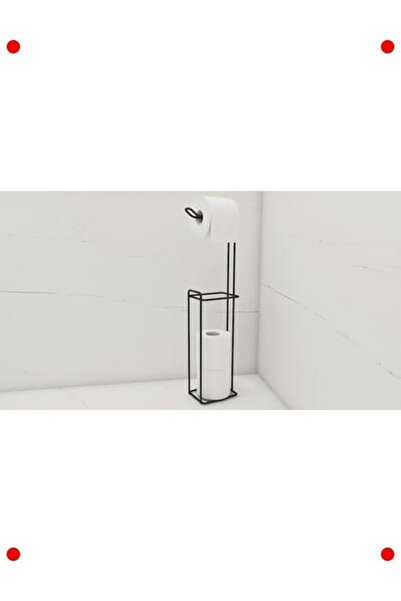 ulupazarlama Black Footed Refillable Toilet Paper Holder
