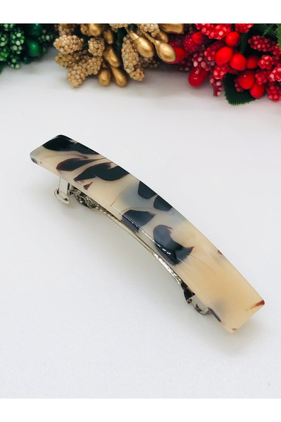 İnDerin Leopard Patterned Acrylic Automatic Buckle Medium Size 7 cm