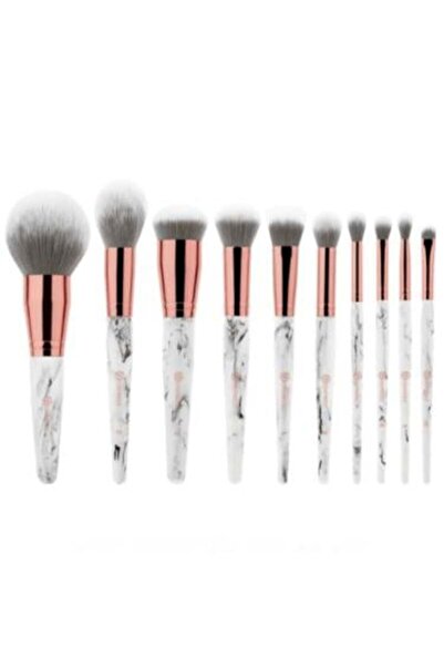 Bh Cosmetics مجموعة فرش مكياج ماربل لوكس - ١٠ فرش