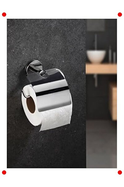 markentegra Perforation-Free Chrome Adhesive Toilet Paper Holder
