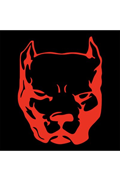 BENİMSER REKLAM Pitbull Dog Red Sticker 10X7.5 cm