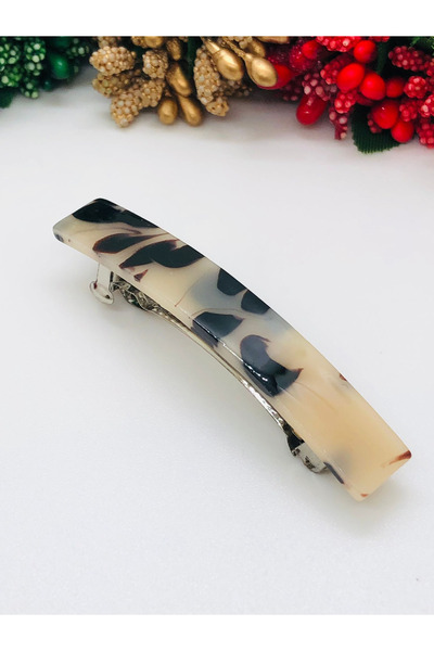 İnDerin Leopard Patterned Acrylic Automatic Buckle Medium Size 7 cm