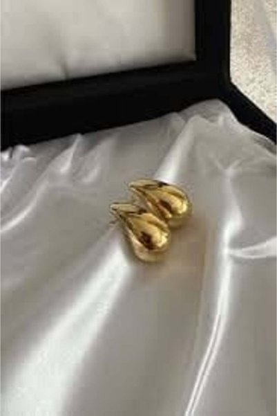 thesecret desire Small Gold Drop Earrings – Shiny Metal Minimal & Stylish Women's Earrings