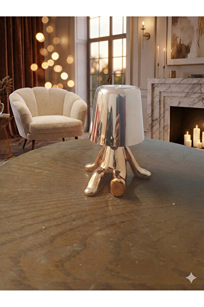 MİK Store Bakır Düşünen Adam - Dokunmatik ve Şarjlı Tasarım Masa Lambası