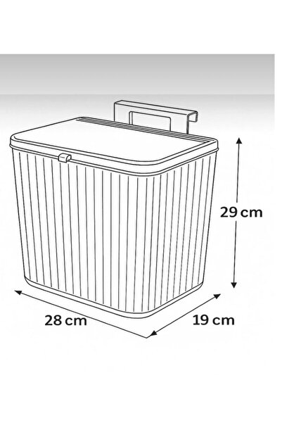 ELİFSU HOME 15 L Kitchen Countertop and Cabinet Hanging Trash Can