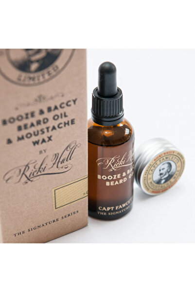 Captain Fawcett Booze & Baccy Oil & Wax Beard Care Gift Set