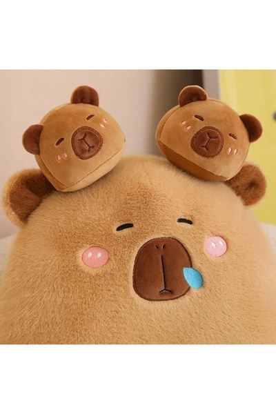 OEM Capybara plush bear, 50 cm, brown color, set of 6 small plushes
