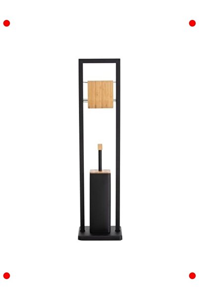 markentegra Modern Boho Toilet Brush Holder and Paper Holder – Black