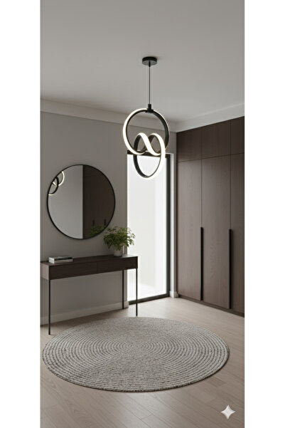 YURDUGÜL İmza Model Siyah LED Avize – 3 Renk Ayarlanabilir Modern Işık