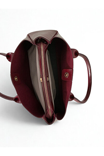 Rivina Luki Women's Modern Zippered Three-Compartment Handbag and Shoulder Bag