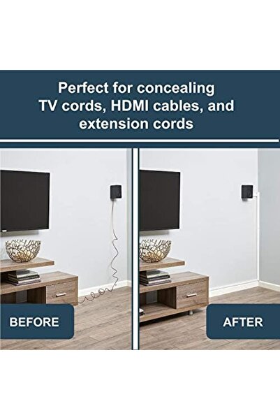 Yıldızan modaflick - Kablo Kapağı, Duvara Monte TV için Beyaz Kordon Gizleyic...