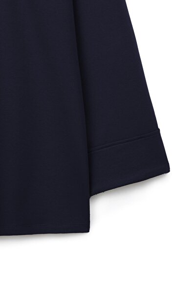 praye Layered sleeve sweat navy blue