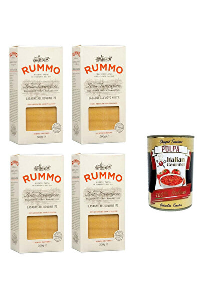 Rummo Lasagne all'uovo No. 173 (bronze-cut) - 4 x 500 g + Italian Gourmet Polpa 400 g