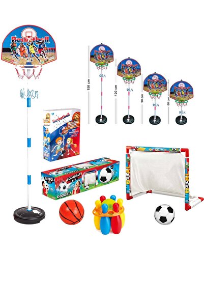 toysnet Futbol Kalesi + Ayaklı Basketbol Potası Erkek Çocuk Oyuncakları Oyuncak Futbol Kalesi