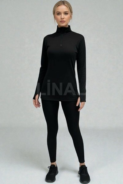 lae linalp Women's Half Zipper Sports Set |   Diving Suit, Top and Bottom Set