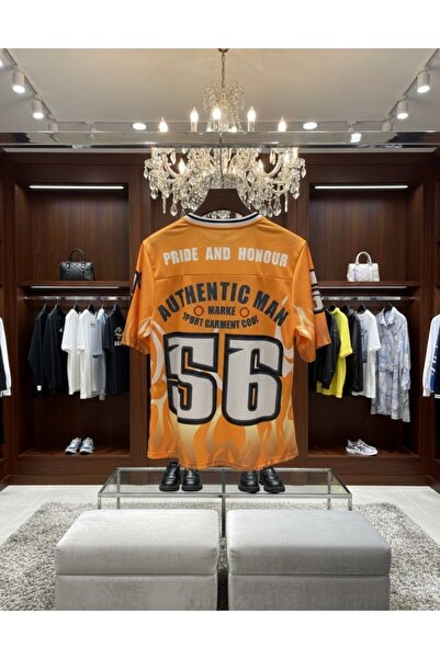 CLOTHS Men's Oversized T-Shirt with All-Over Graphic Print and V-Neck