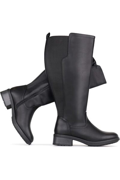 BOOTSLAND Women's Extra Wide Calf Knee High Boots with Side Zipper and Stretch Panel 40EU