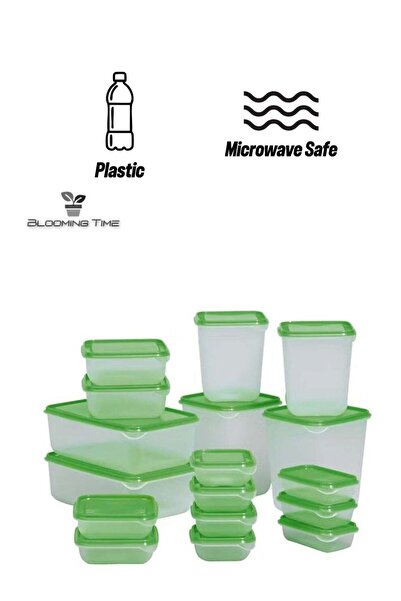 BLOOMING TIME 17 Piece Multi-Color Fresh Food Storage Box Set 23x16x8cm