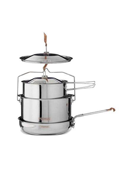 Primus طقم طهي كامب فاير من الفولاذ المقاوم للصدأ - كبير