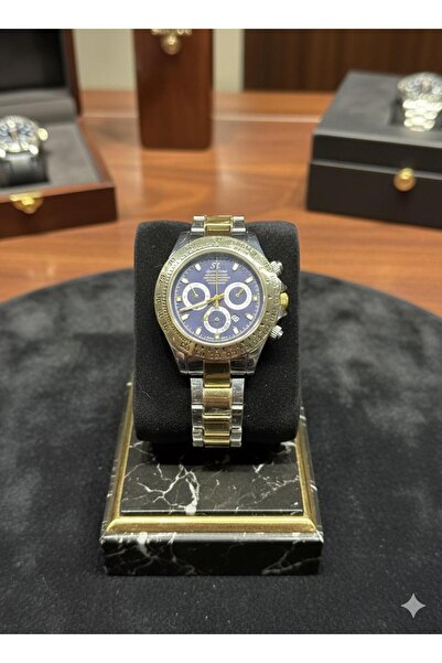 Feronnucci ساعة يد رجالية بسوار معدني من الفولاذ ومينا ملون + مع سوار هدية +