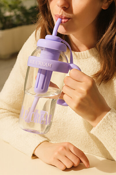 Mirilliahome Ice Bottle 1300 ml – Luxury Flask with Straw | Large Size Water Bottle & Detox Bottle | Sports Flask