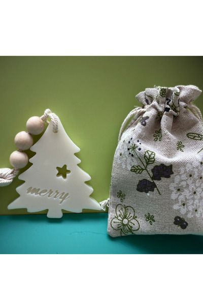 LumanariArtizanale.Ro Wardrobe Air Freshener, Scented Tablet, EVERGREEN- Fir, Oud, Bergamot, handmade in Romania