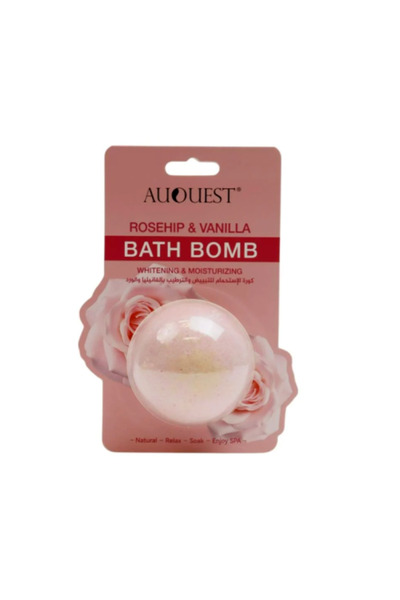 Auquest قنبلة استحمام لترطيب وتبييض البشرة برائحة الورد والفانيليا 100 جرام