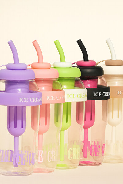 Mirilliahome Ice Bottle 1300 ml – Luxury Flask with Straw |   Large Size Water Bottle & Detox Bottle |   Sports Flask