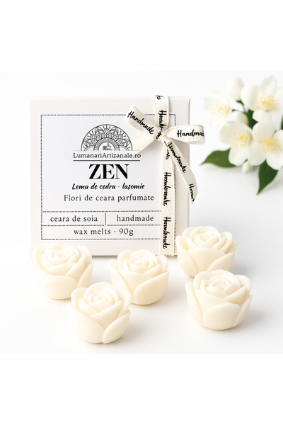 LumanariArtizanale.Ro Scented soy wax, ZEN – Cedarwood – Jasmine, aromatherapy, wax melts, Handmade