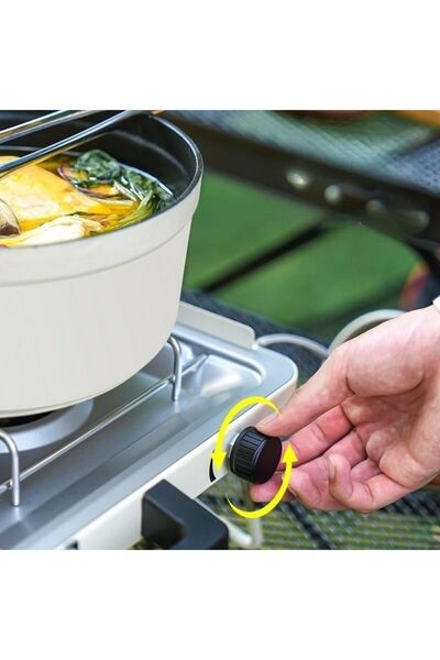 Generic 2 in 1 Portable Gas Stove BBQ Grill Double Burner Outdoor Camping Adjustable Heat Garden Hiking