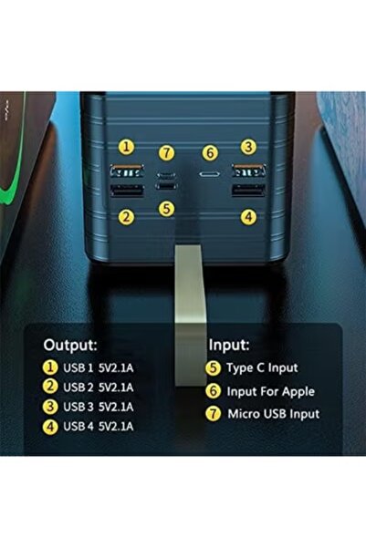 Generic 50000mAh Power Bank 4 Port Portable Charger 2.1A Fast Charge External Battery for Travel Camping
