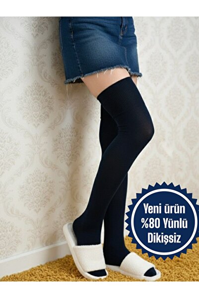 Algitsin O L A Șosete peste genunchi+Lână+ fără cusături +Flexibil+ de tranziție